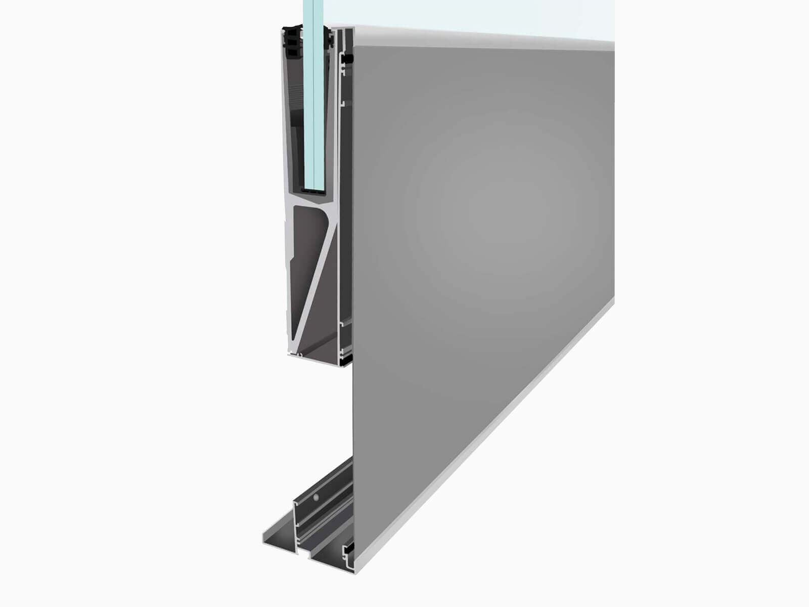 Klemmprofil für Glasbrüstung BALDOSA mit verlängertem Befestigungsflansch