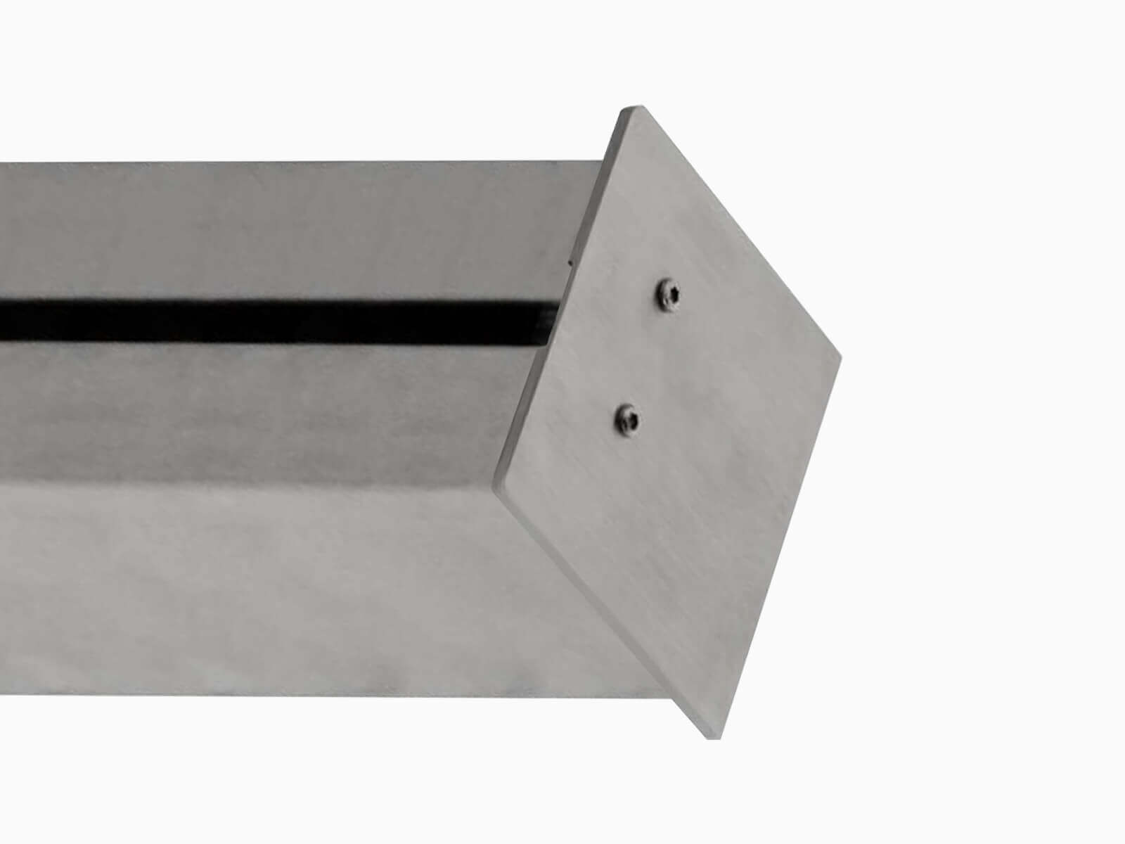 Glasbrüstung eckige Abdeckblende & Endkappe - individuelle RAL Pulverbeschichtung