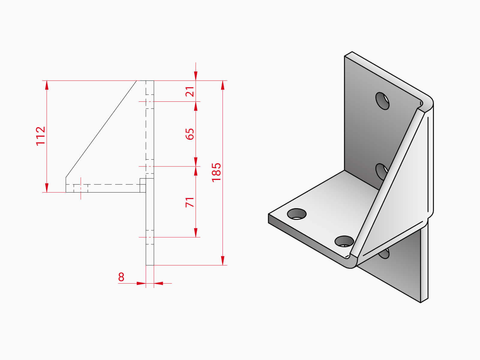 Unterkonstruktion Glasgeländer VARIANTE für einen erhöhten Bodenaufbau bis 231mm