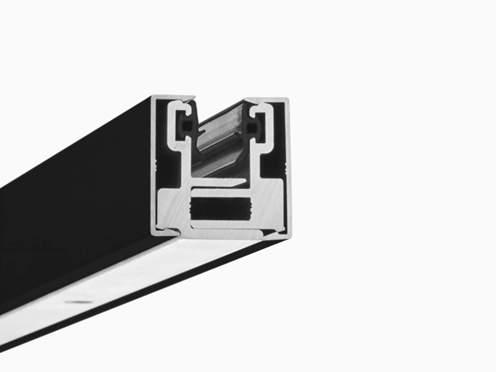 Klemmprofil Mini aus Aluminium in schwarz matt für Glasduschen