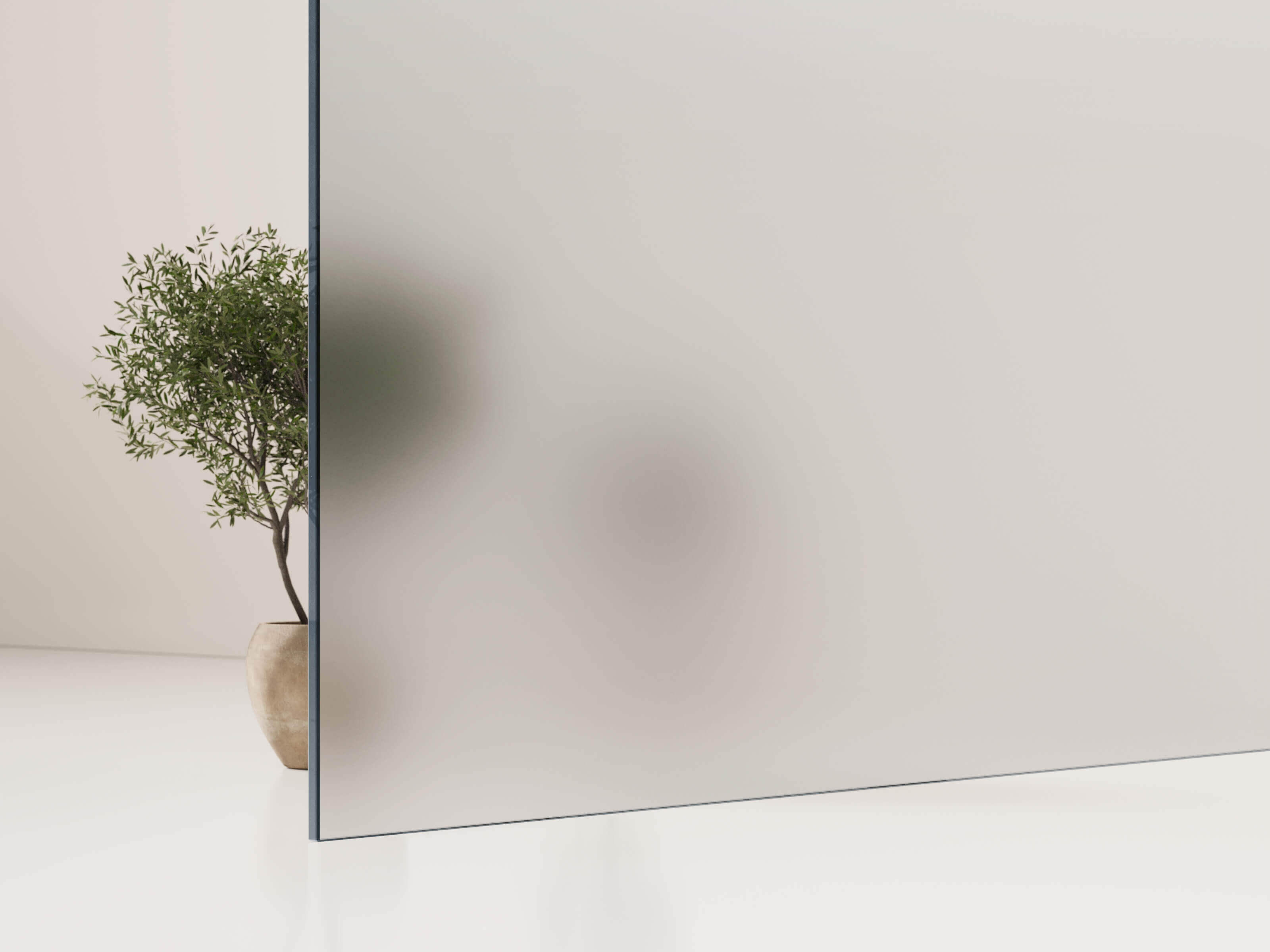 Satiniertes Weißglas (ESG) für ihre individuele Nischendusche