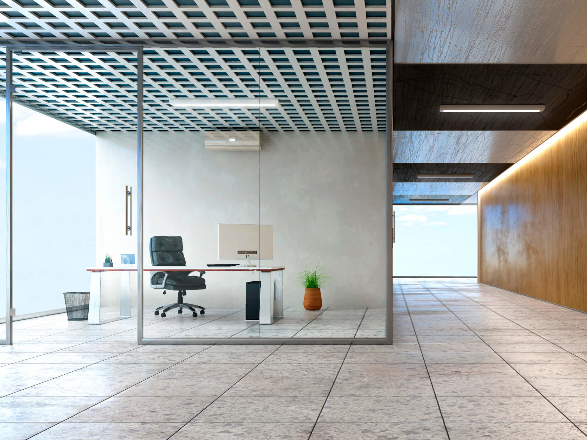 büro-mit-raumtrenner-glas-mit-tür
