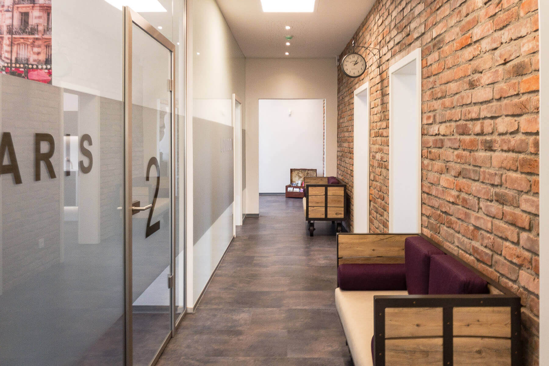 Glas-Trennwand SLIM mit Tür