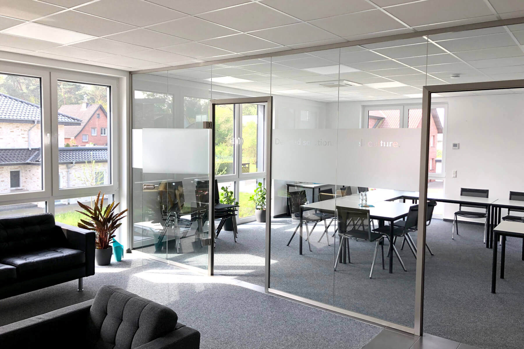 Glas-Trennwand SLIM mit Tür