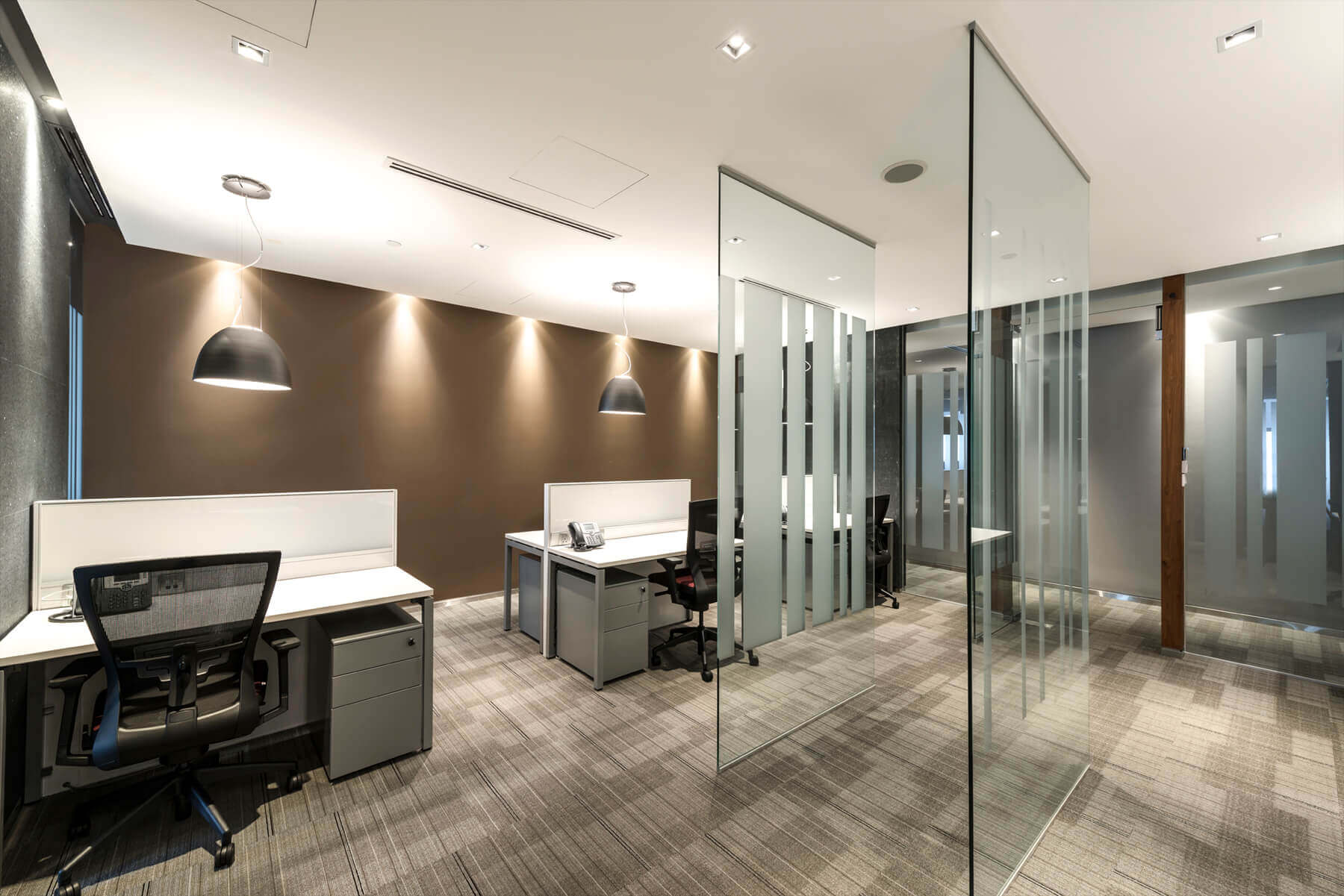 Glastrennwand SLIM mit Streifen