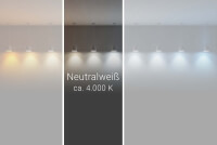 Darstellung Farbtemperatur LED-Spiegel mit indirekter Beleuchtung
