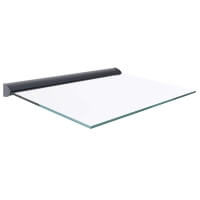 Freitragendes Vordach mit anthrazit-Farbenden ovalen Klemmprofil und 8 mm Klarglas