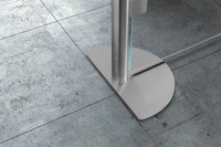 Glas Stellwand mit halbem Tellerfuß