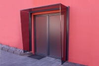 Glasvordächer mit Seitenteil schräg