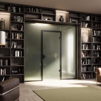 Mit Satinierung als Sichtschutz