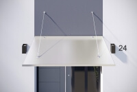 Vordach aus satiniertem Glas