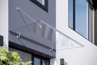 Vordach mit Regenrinne und Wandabdichtung