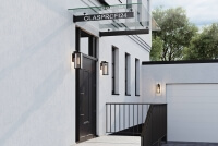 Vordach Schwerthalter mit Lasergravur