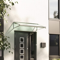 Weißes Vordach Athena über Haustür