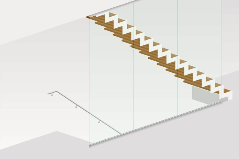 Absturzsichernde Fensterbruestung aus Glas Slim Protect