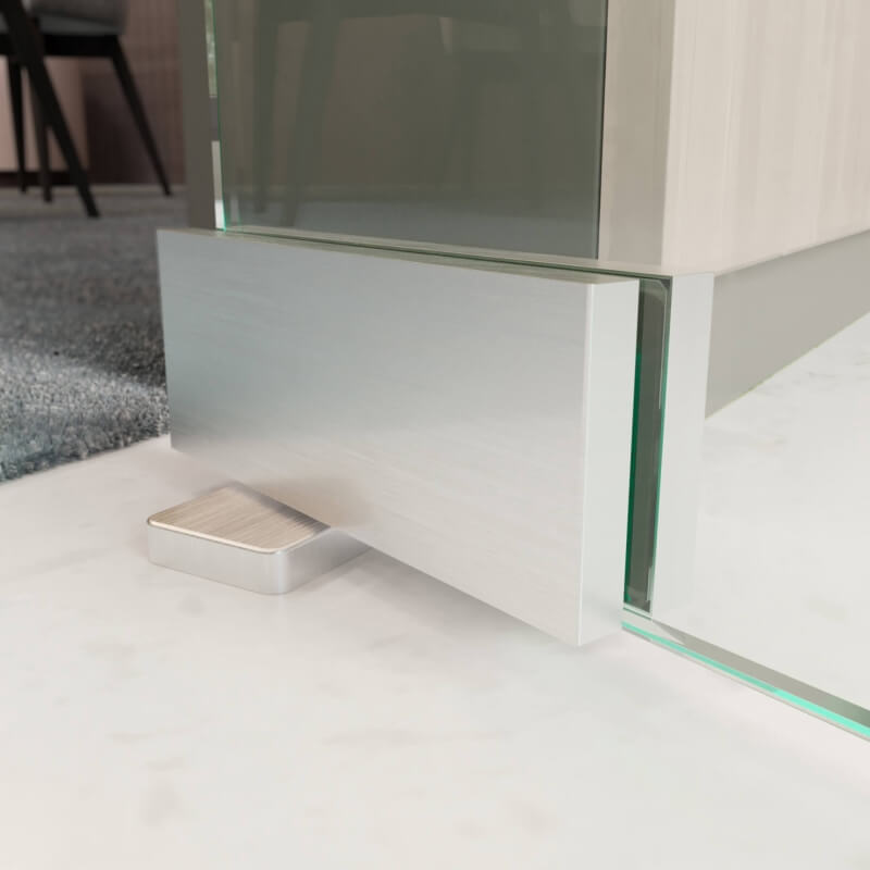 Bodentürschließer mit aufgesetzter Bodenplatte