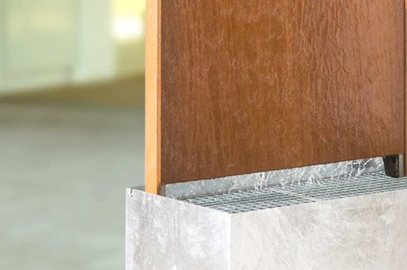 Detailaufnahme Sockel der Wasserwand NAVIA