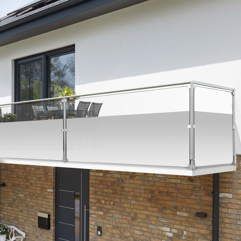 Glas-Edelstahl-Geländer mit Weißglas für den Balkon