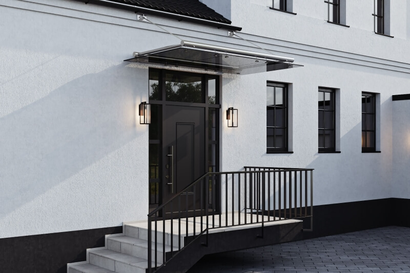 Glasvordach Tubo modern