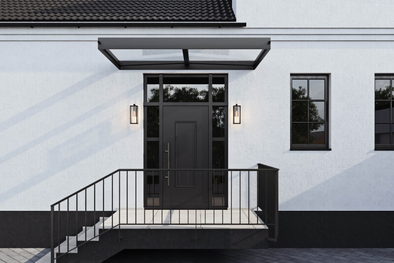 Glasvordach zum Schutz Ihres Eingangsbereiches