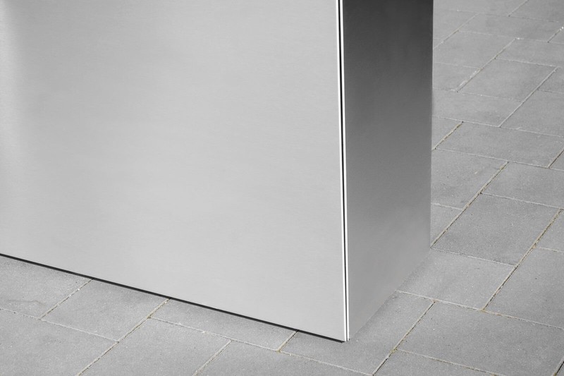 Große Pflanzkübel winterhart rechteckig aus Edelstahl