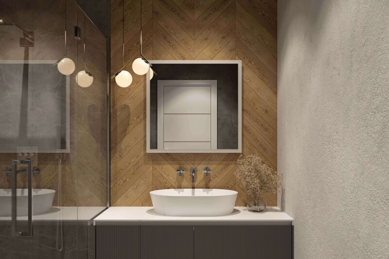 LED-Badspiegel quadratisch mit direkter umlaufender Beleuchtung