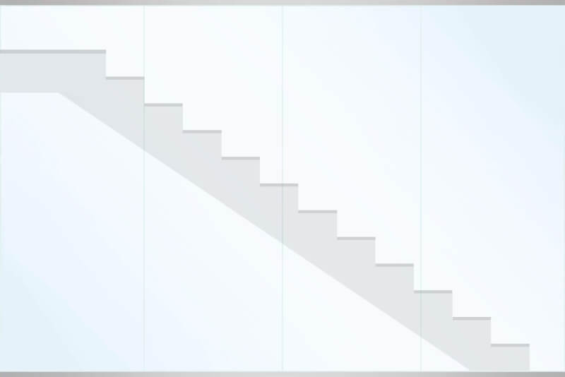 lllustration Absturzsichernde Verglasung mit Treppe