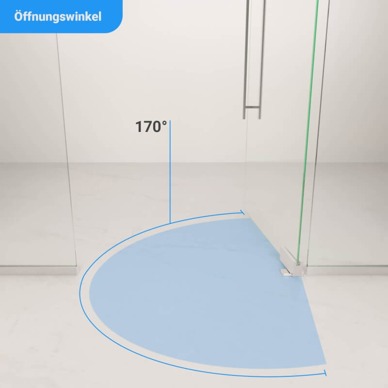Öffnungswinkel von 170° bei der hydraulischen Pendeltür