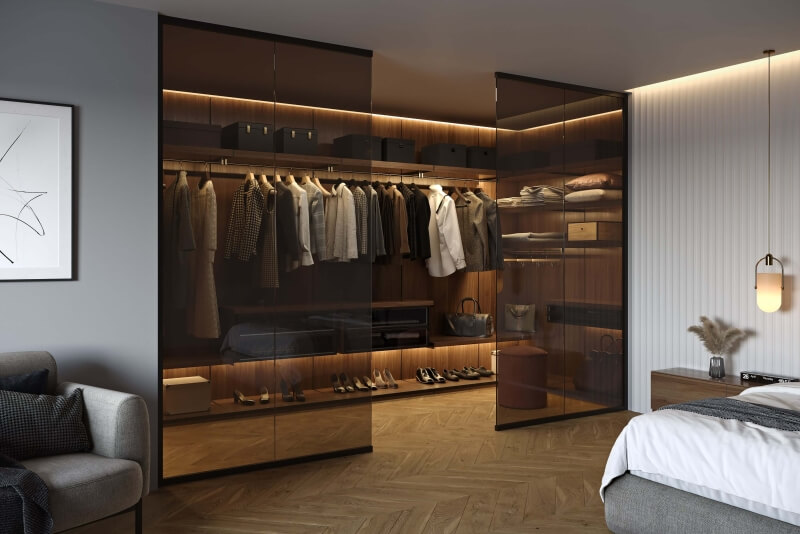 Optimal für die Gestaltung eines begehbaren Kleiderschranks geeignet