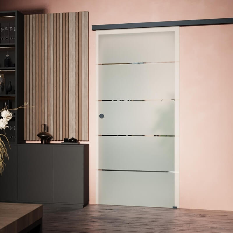 Piano light mit Beschlägen in scharz-matt