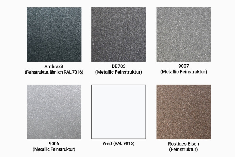 Terrassenueberdachung SKY FLEX mit wählbaren Farbvarianten als Übersicht