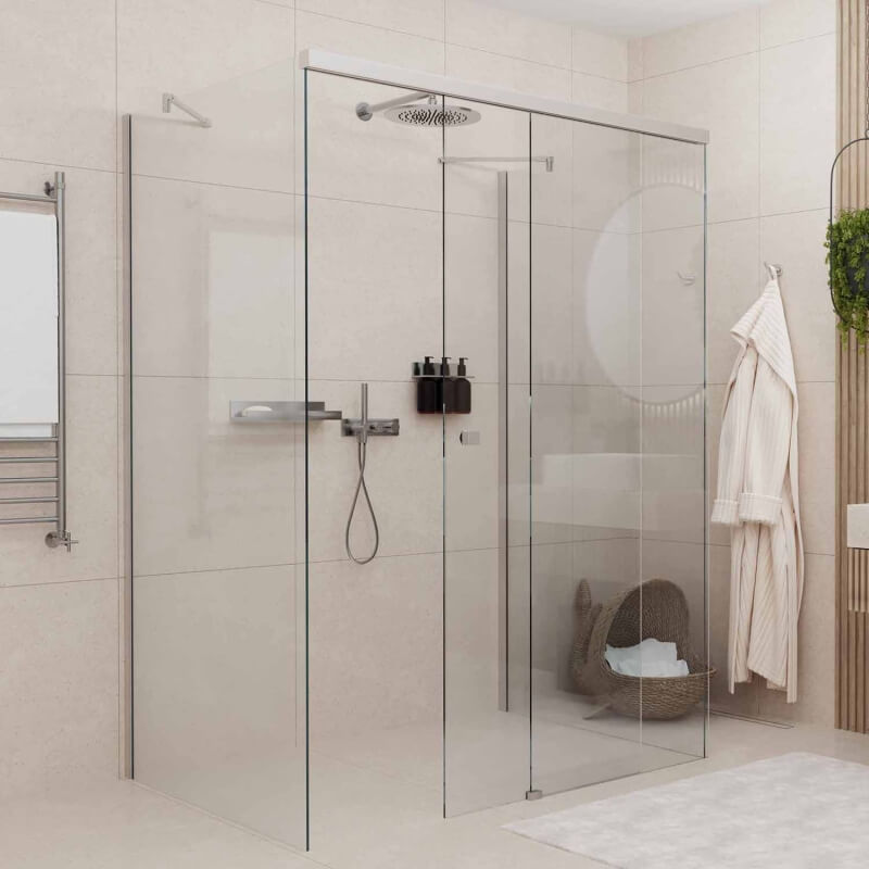 U-Dusche mit Schiebetür