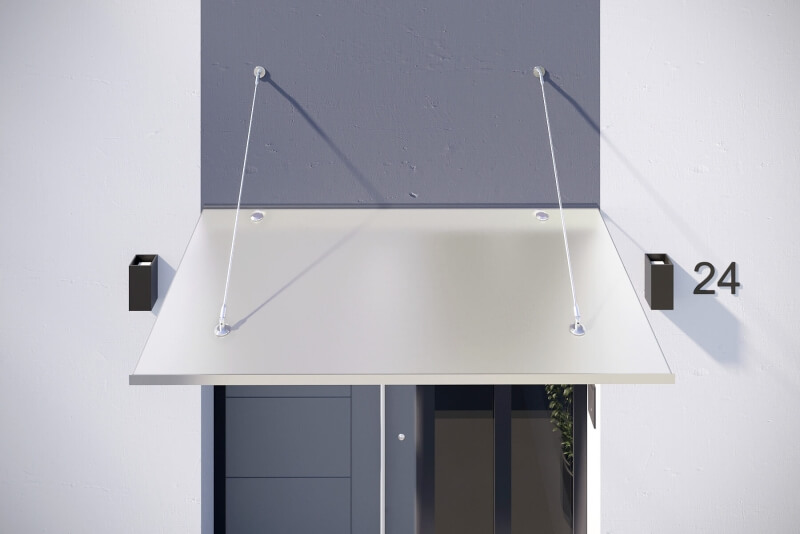 Vordach aus satiniertem Glas