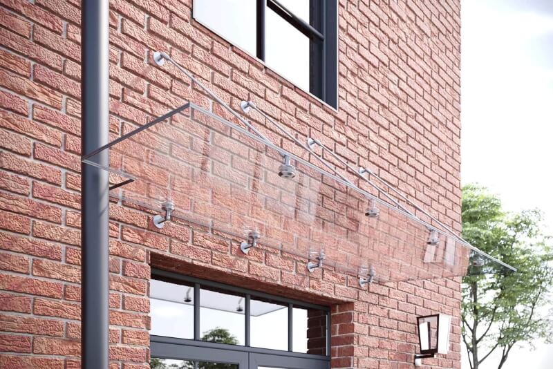 Vordach mit Glasausschnitt