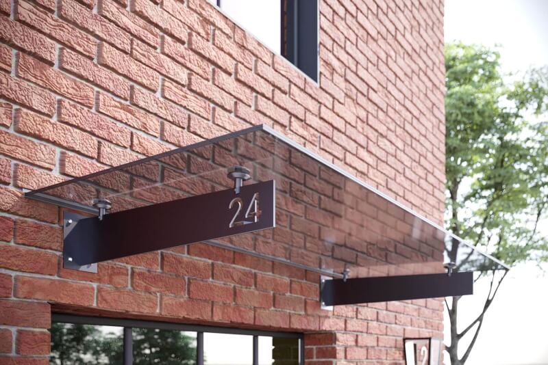 Vordach optional mit Farbglas erhältlich