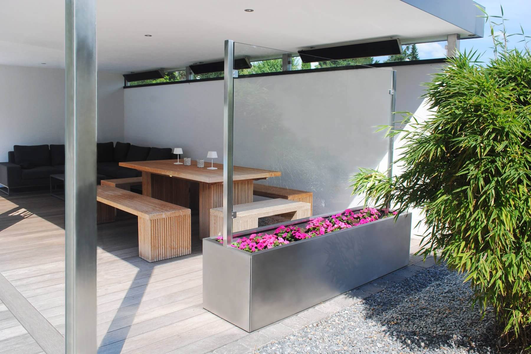 Pflanzgefäß mit Sichtschutz VIENTO PLUS