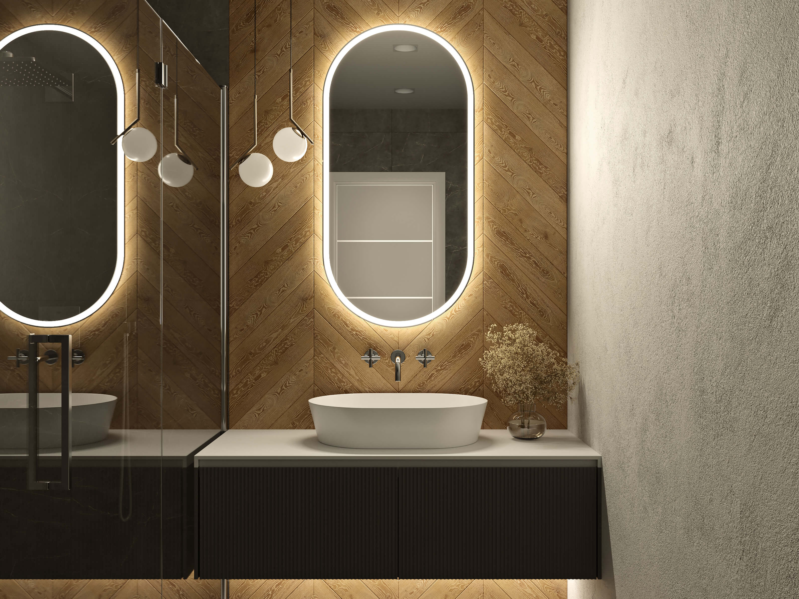 LED-Badspiegel mit neutralweißer Beleuchtung in 60 x 120 cm