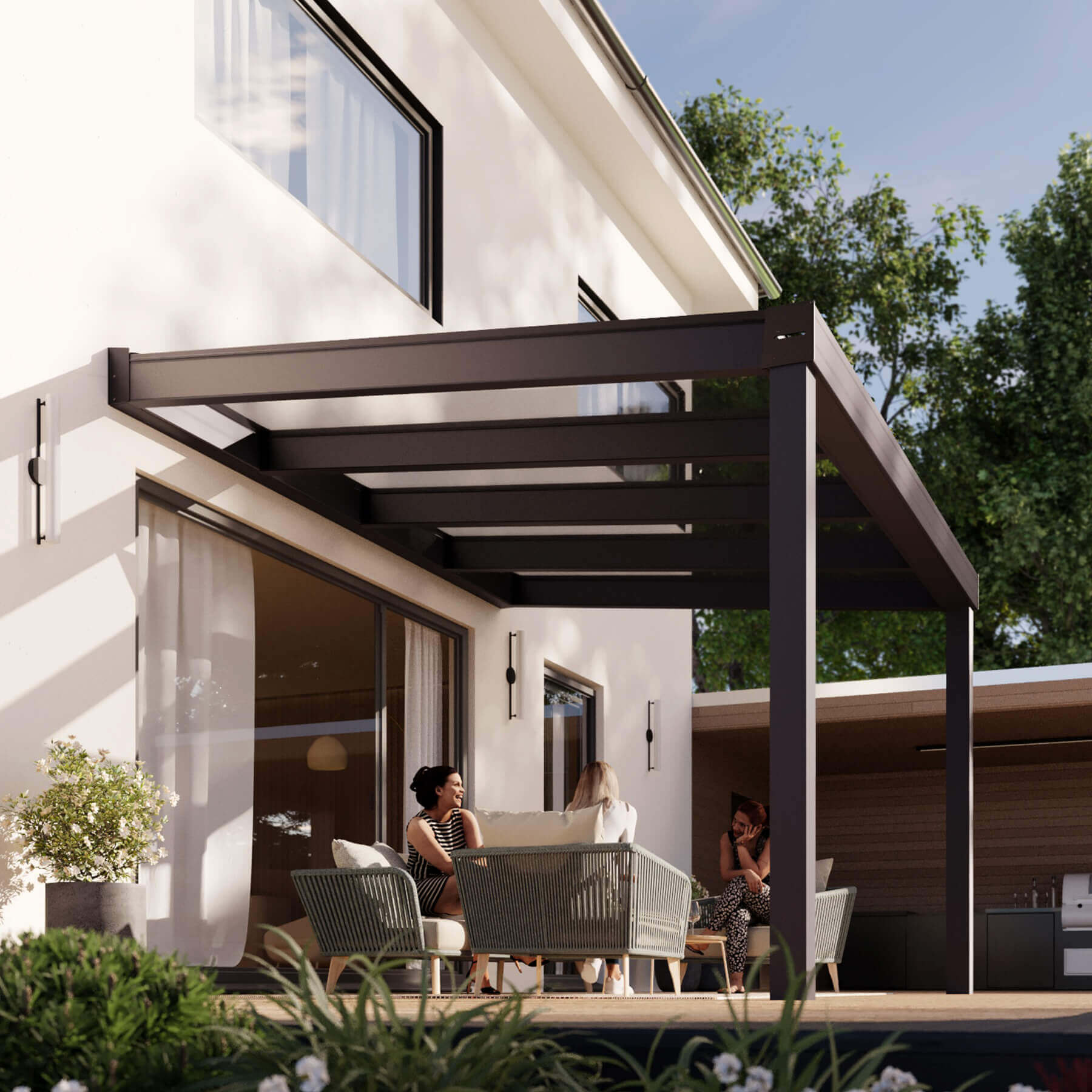  Terrassenüberdachung in drei Standardmaßen verfügbar
